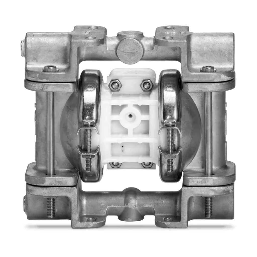 WILDEN AODD pump, aluminum alloy pump body with PTFE diaphragm, 1/4 inch Pro-Flo series, clamp/thread type.